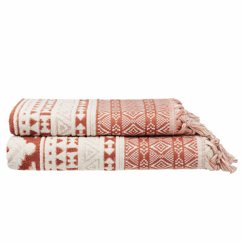 BY COLLECTION Полотенце махровое 2х-стороннее 70х140см 100 хлопок терракота песочный 3570₽