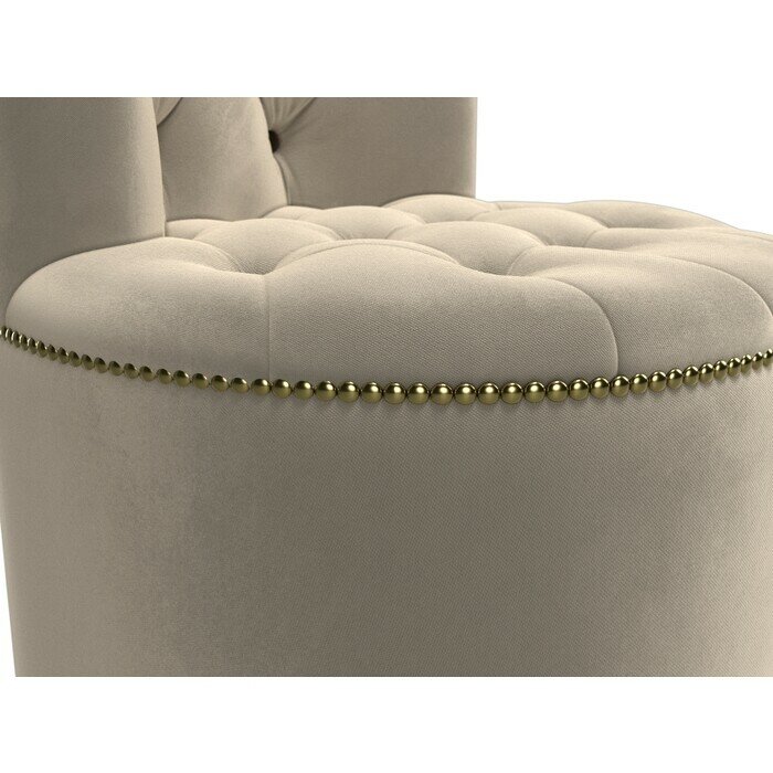 фото Пуф со спинкой АртМебель Саваж микровельвет бежевый