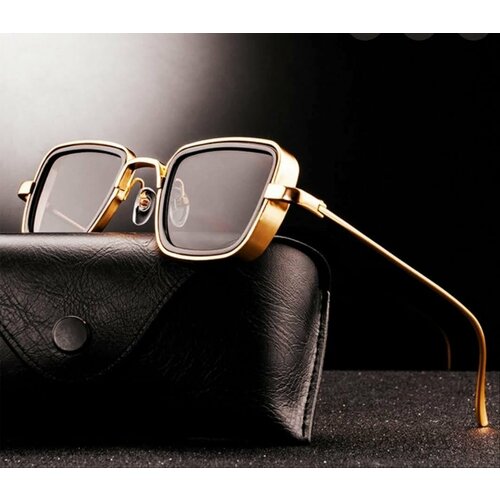 Солнцезащитные очки , золотой, коричневый