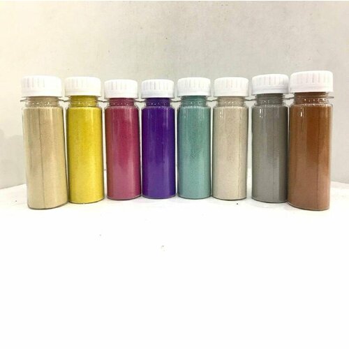 Набор песка для творчества, рисования, декора, флорариума, и др. 800г (8шт по 100г) фракция 0,1-0,3 мм