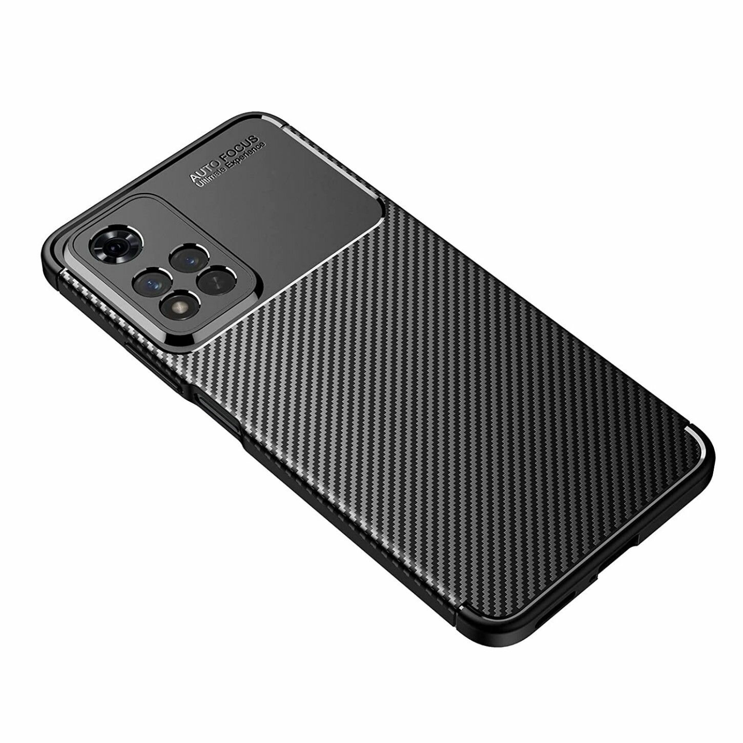 Накладка для Xiaomi Redmi Note 11 Pro Plus 5G (Xiaomi Redmi Note 11 Pro+ 5G) силиконовая под карбон чёрная — фото 1