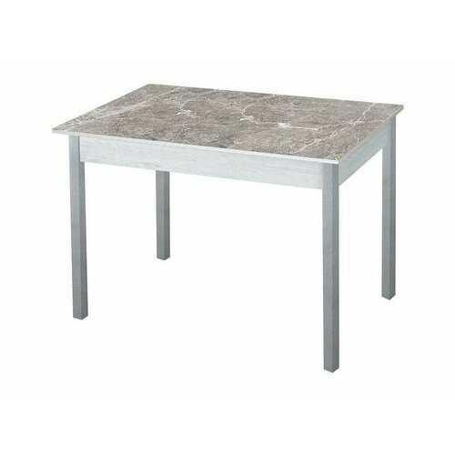 Альфа фотопечать стол обеденный раздвижной / серый мрамор/бетон белый/металлик