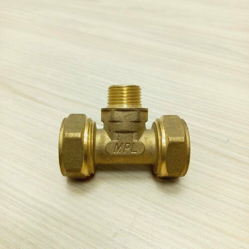 Обжимной тройник 26х12 нр х26 Hydrosta цанговый комбинированный наружная резьба 1 шт 720₽