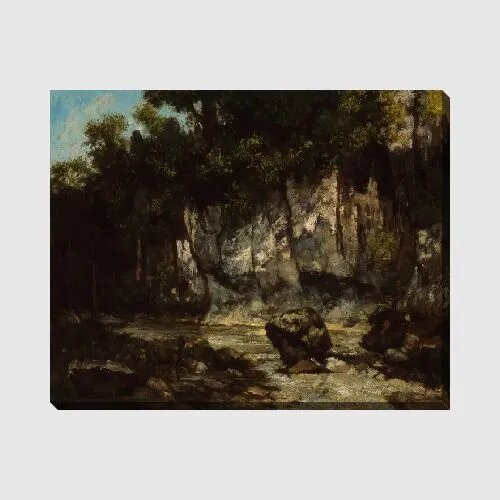 Картина на холсте Пейзаж с оленем (1873) Курбе Гюстав, 37*30