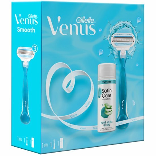 Набор Gillette Venus станок с 1 сменной кассетой и гель для бритья Satin Care