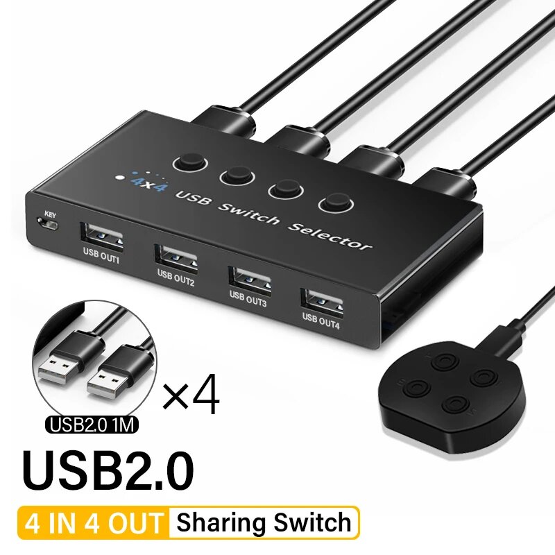 KVM-переключатель USB 3.0 4 порта, USB2.0