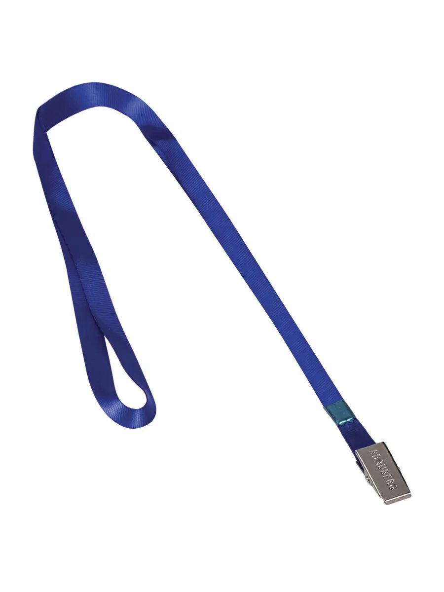 20шт Лента для бейджей 45 см металлический клип синяя B