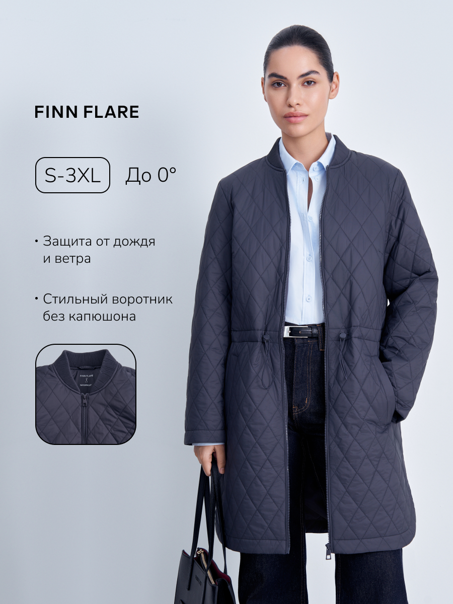 Пальто FINN FLARE Стеганое, размер M(170-92-98), темно-серый