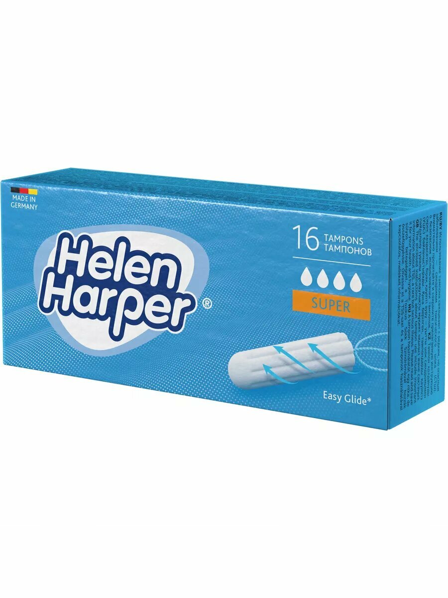 Изображение Тампоны Helen Harper "Super" 32шт, без аппликатора, для обильных выделений