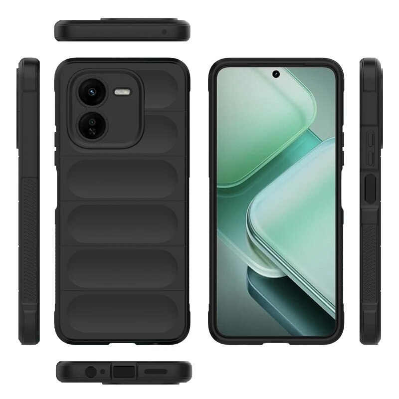 Полный чехол для Vivo iQOO Z9x, противоударный силиконовый чехол с полной задней крышкой для Vivo iQOO Z9x, чехол для Vivo iQOO Z9x, 6,72 дюйма, Black, For iQOO Z9x — фото 1