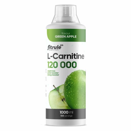 Концентрат Fitrule L-Carnitine, 120000 мг, зеленое яблоко, 1000 мл