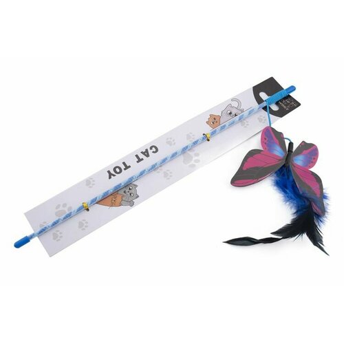 WOGY игрушка-дразнилка для кошек Бабочка с колокольчиком