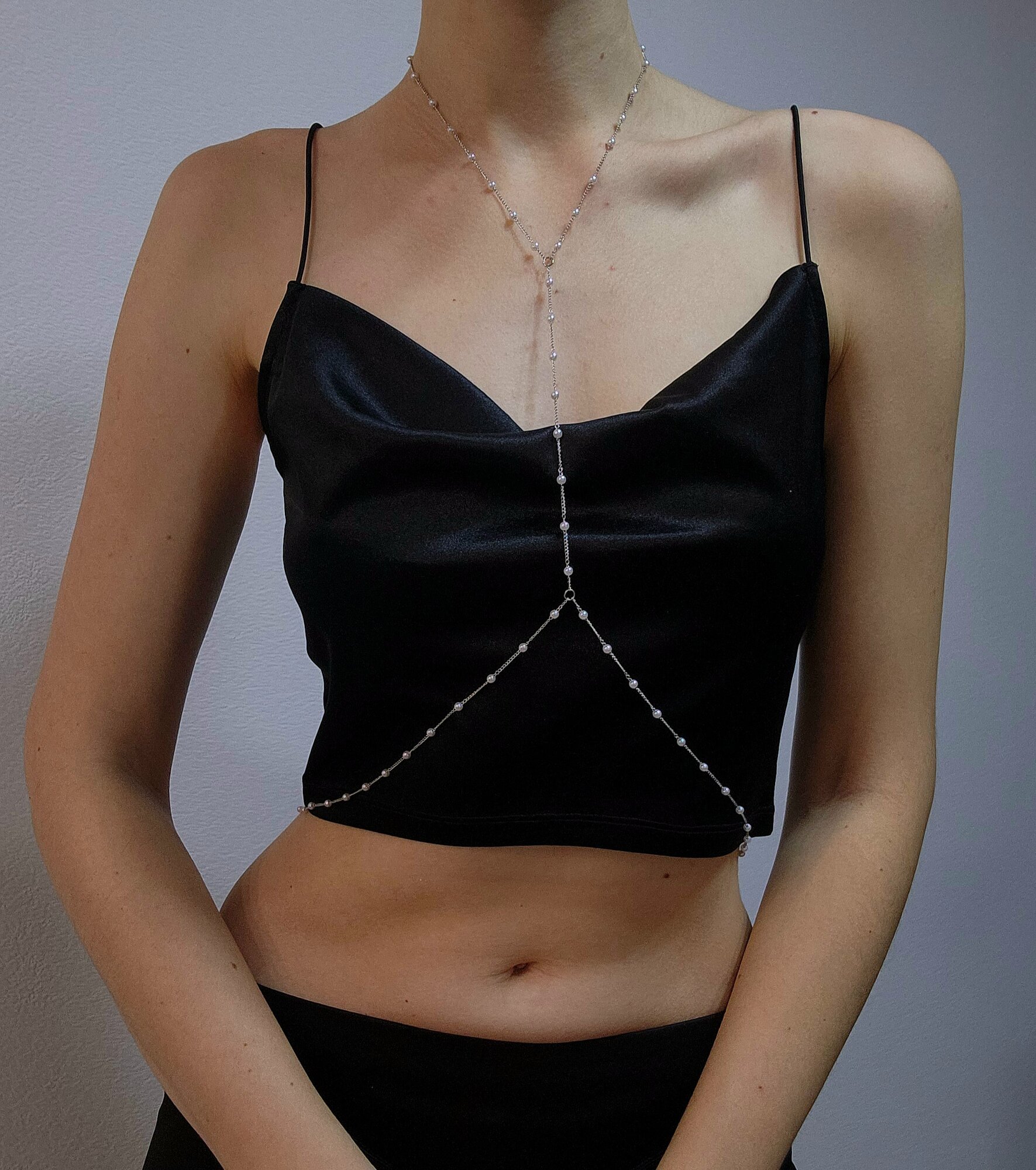 Цепь на тело cosha_brand, длина 40 см, 1 шт., серебристый