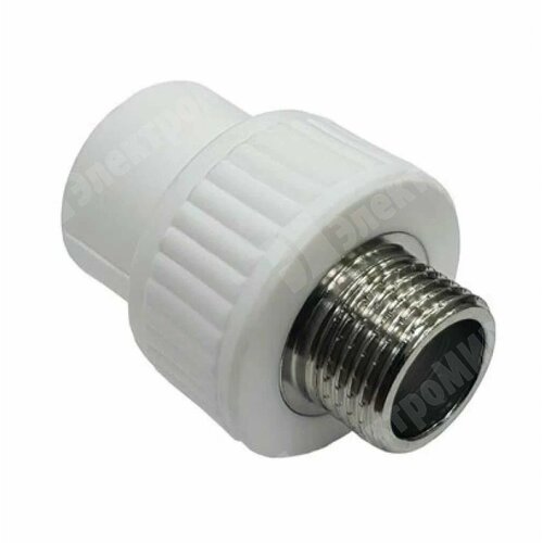 Муфта комбинированная 25 мм х 34 НР полипропилен цена за 1 ШТ 227₽