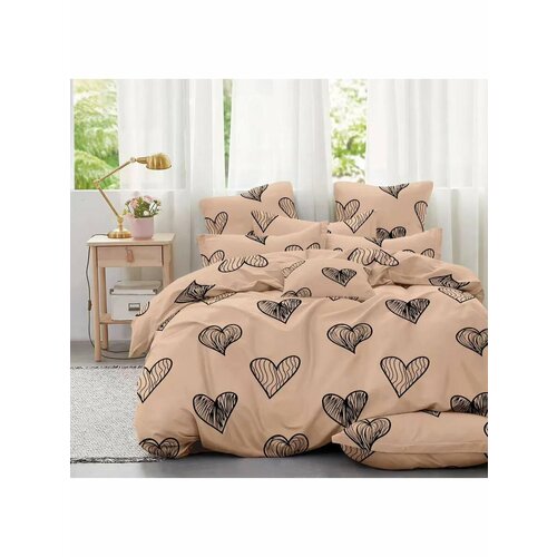 Постельное белье 2 спальное евро простынь наволочки 70х70 полисатин 2х спальный комплект Ивановский текстиль TOP_T 1239₽