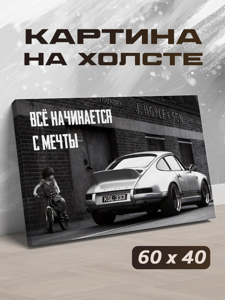 Картина на холсте интерьерная на стену Мотивация 60х40 см