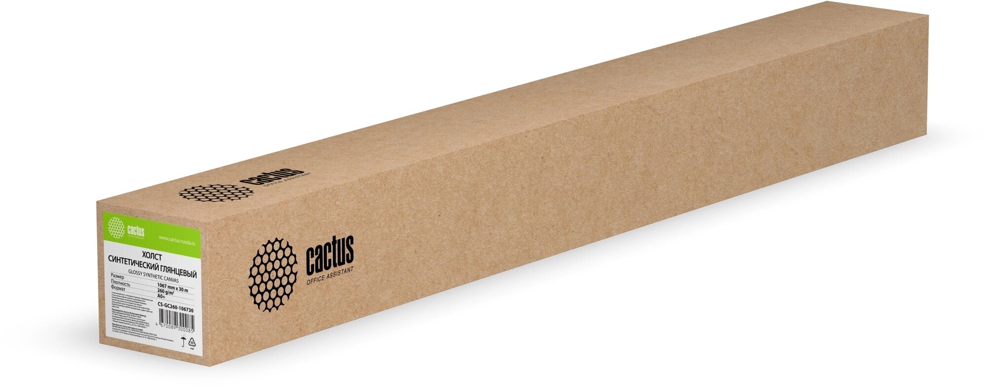 Холст Cactus GC260, для струйной печати, глянцевый, A0+, белый