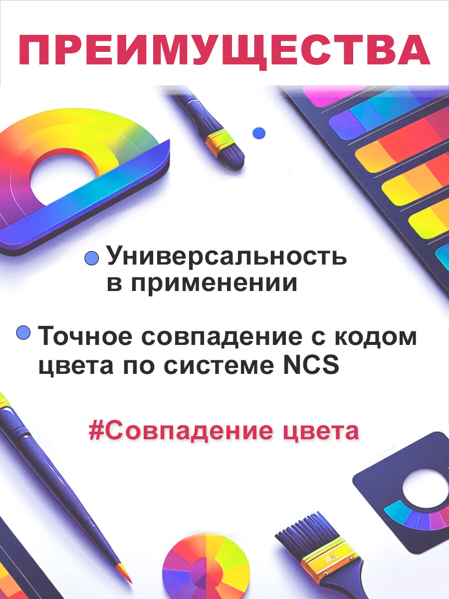 Краска для стен, сколов, мебели, универсальная NCS S 5000-N темно-серый — фото 1