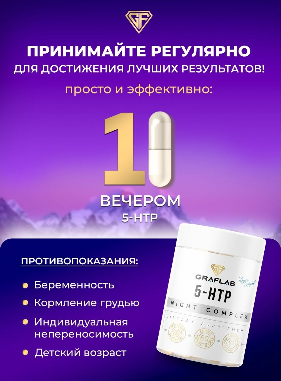 Комплекс GraFLab "5-HTP с экстрактом Валерианы", капсулы, 60 шт. — фото 1