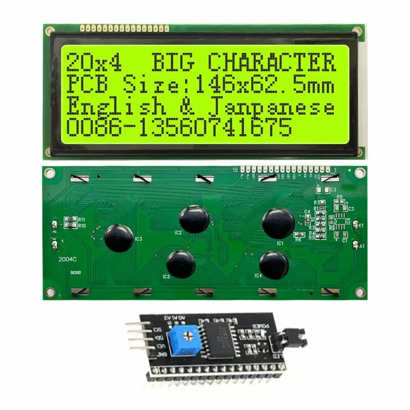 Большой большой размер 20x4 2004 Модуль ЖК-дисплея I2C JHD2004C JHD762M5 Green I2c