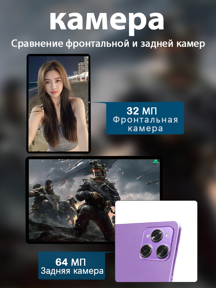 Планшетный ПК, 10,8", Android, клавиатура Bluetooth, SIM-карта, 12000 мА ч — фото 1