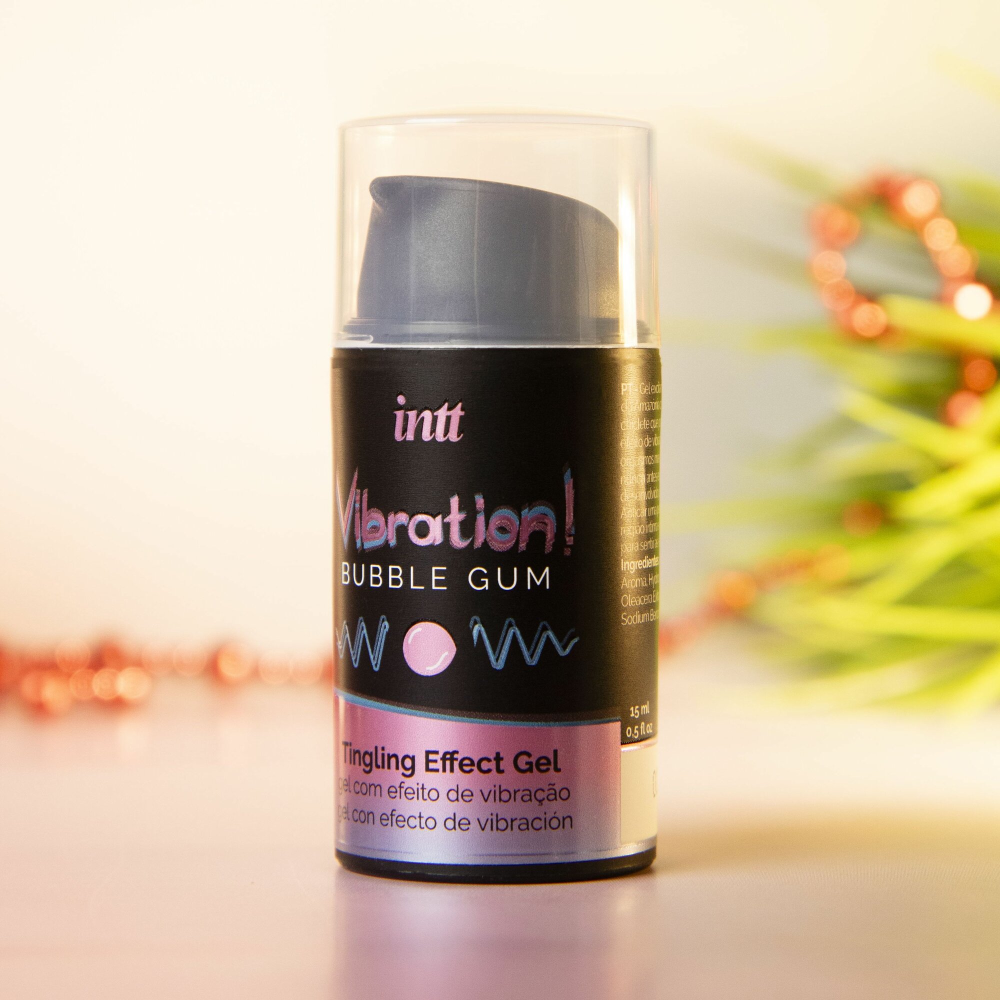 Жидкий вибратор INTT Vibration Gel Bubble Gum, Португалия, съедобный стимулирующий интимный гель, 15мл