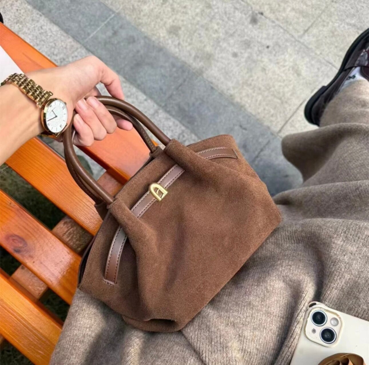 Сумка шоппер , коричневая — фото 1