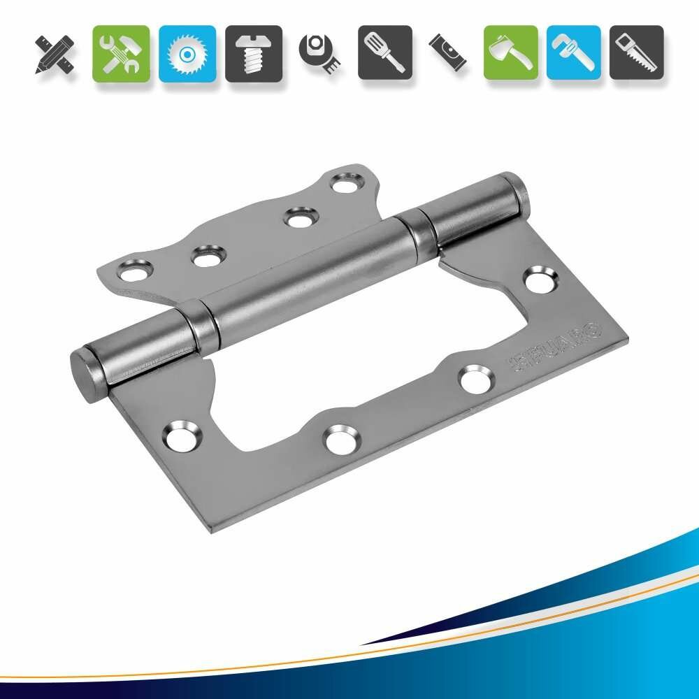 Петля без врезки N100500/2BB-PC/BL 100x75x2.5 мм сталь цвет перламутровый хром