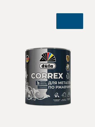 Изображение товара Грунт-эмаль по ржавчине гладкая Correx 3 в 1 RAL-5005 синий 2 л