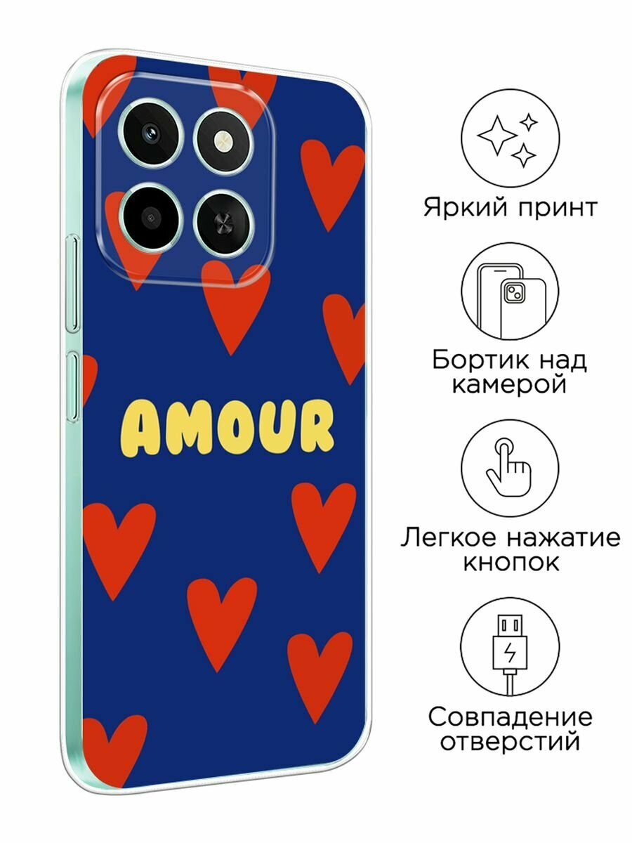 Чехол на Honor X6c / Хонор X6c с принтом "Amour art - 14 февраля" — фото 1