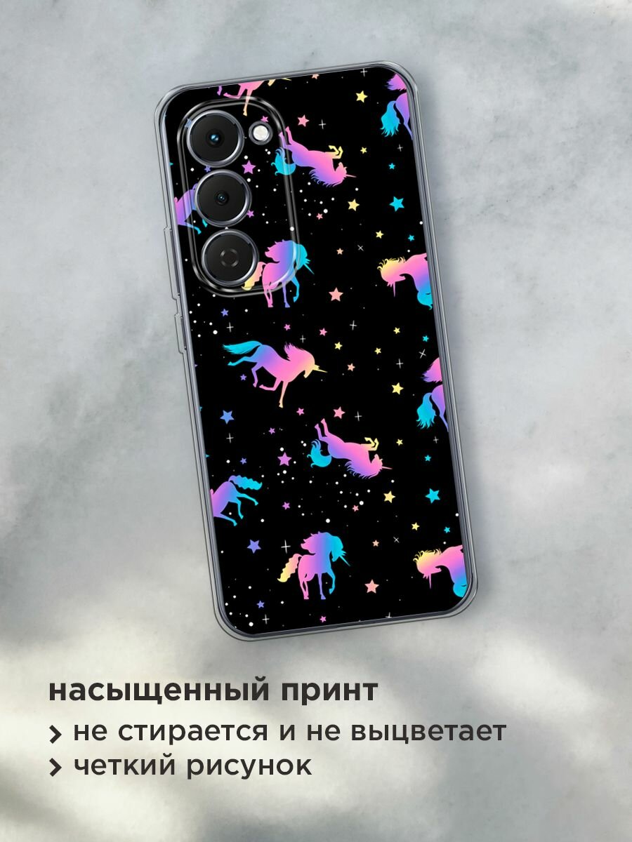 Чехол на Tecno Spark 40 Pro+ / Текно Спарк 40 Про+ с принтом "Единороги градиент" — фото 1