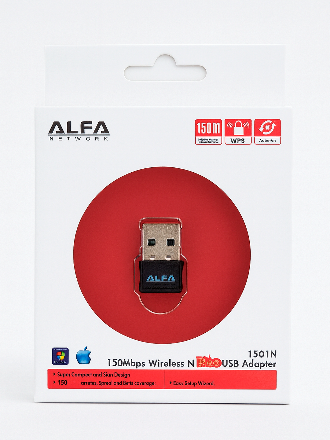 Wi-Fi Адаптер ALFA, 150 Мбит/c, для ноутбуков и стационарных ПК