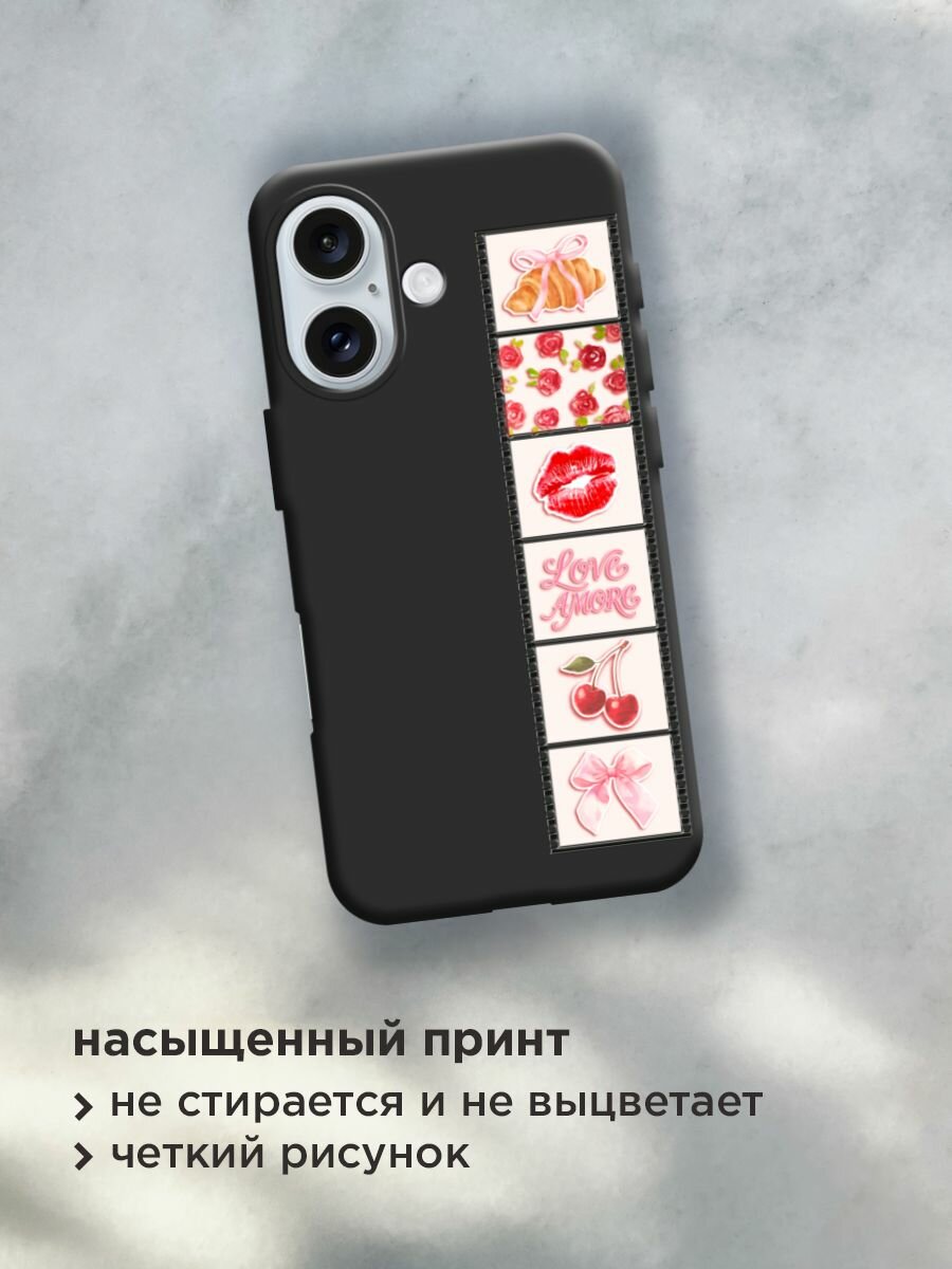 Чехол на Apple iPhone 16 / Айфон 16 с принтом "Розовая фотопленка 2" — фото 1