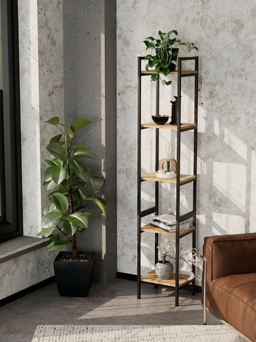 Изображение товара Стеллаж узкий высокий металлический лофт