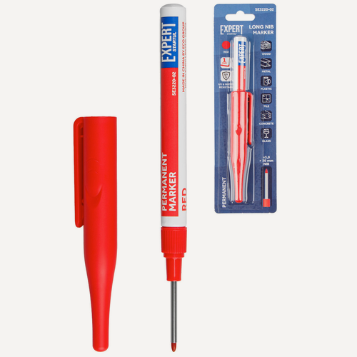 Изображение товара Маркер строительный перманентный с удлиненным наконечником 1мм EXPERT STARTUL красный (SE3220-02)