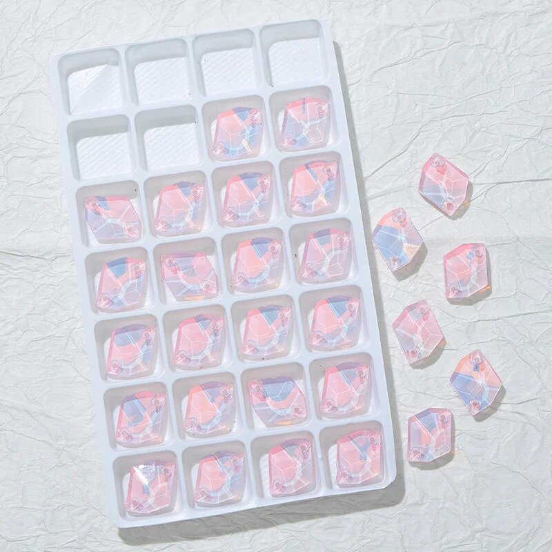 Пришивные стразы Pink Mocha Opal, космическая форма, стекло
