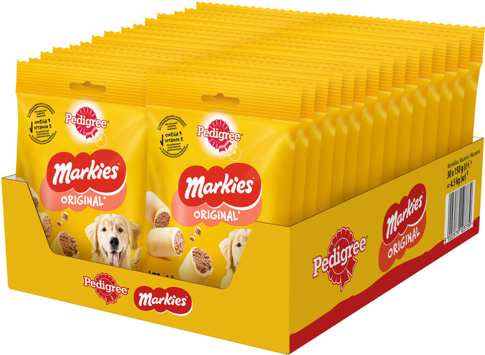 Лакомство для собак Pedigree Markies мясное печенье, 30 штук по 150 г