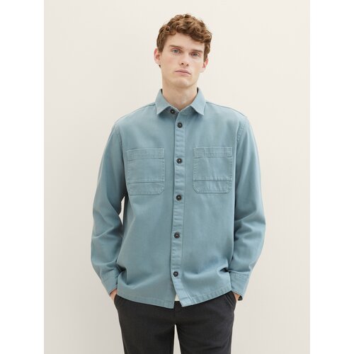 Рубашка Tom Tailor, размер L, голубой, серый рубашка tom tailor для мужчин голубая размер xl 52