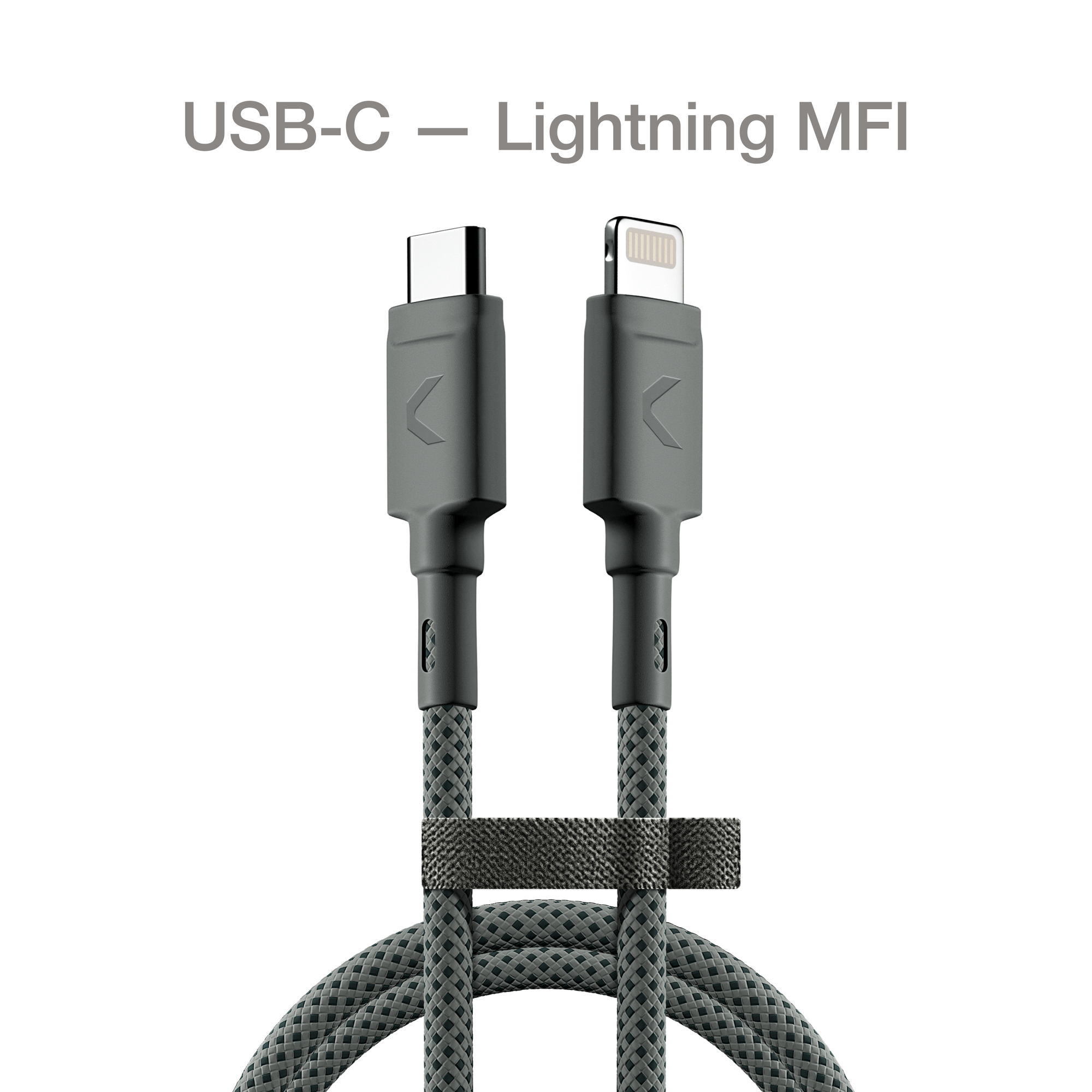 Кабель COMMO Range Cable USB-C — Lightning MFI, 1.2 м, Dim Gray