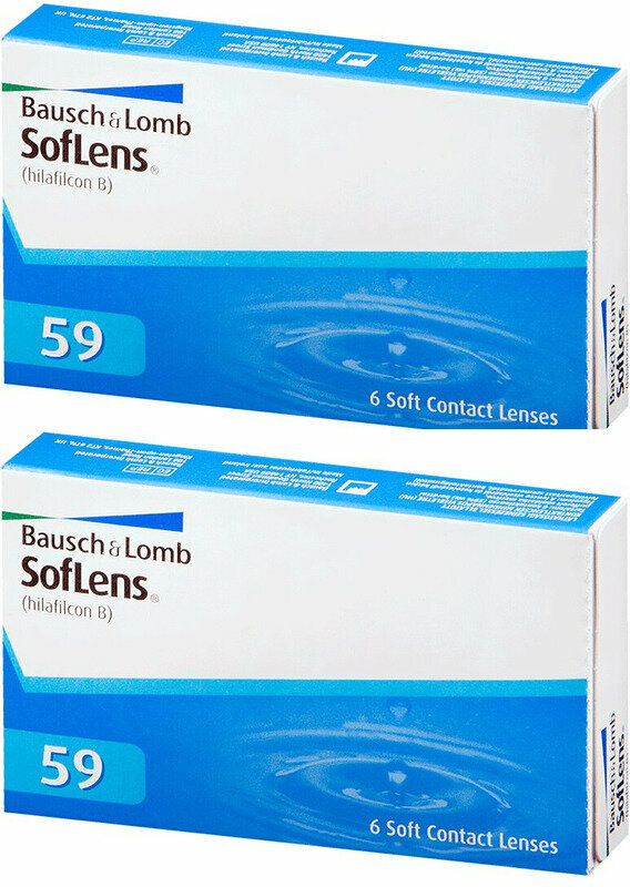 Контактные линзы Bausch & Lomb SofLens 59, 6 шт., R 8,6, D -5,5, 2 уп.