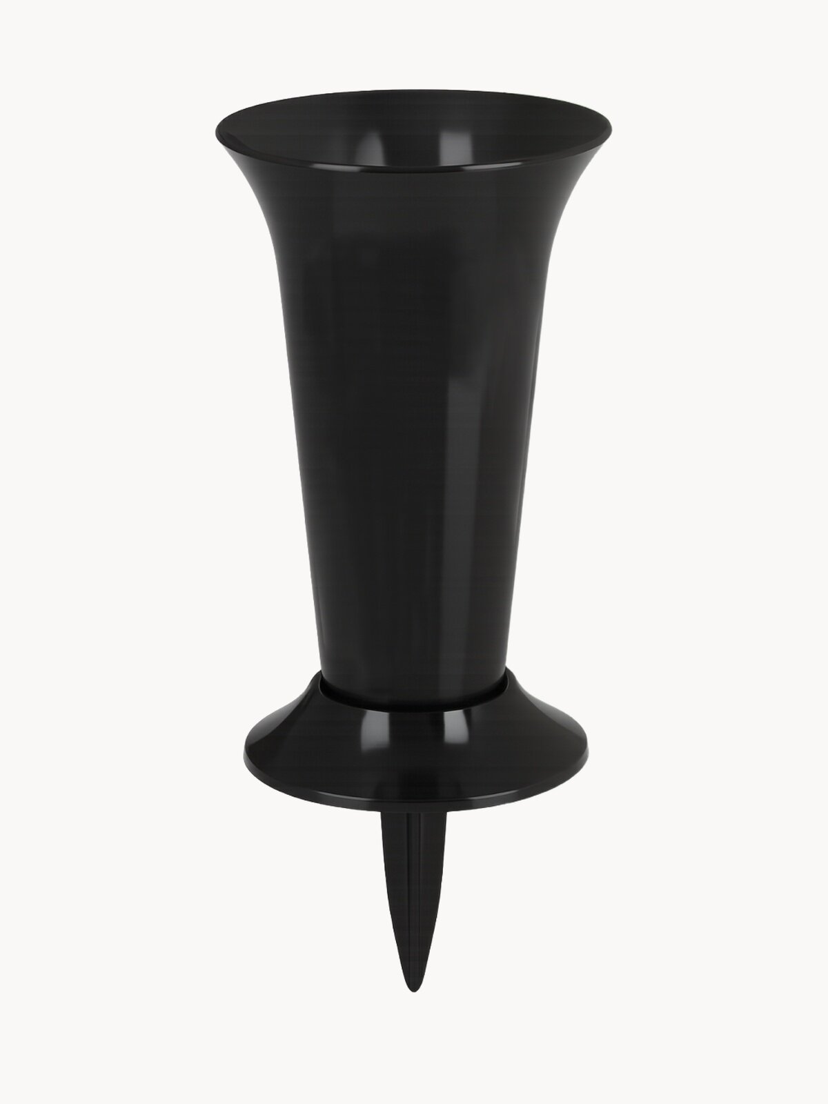 Ваза пластиковая с колышком уличная черная 2 штуки