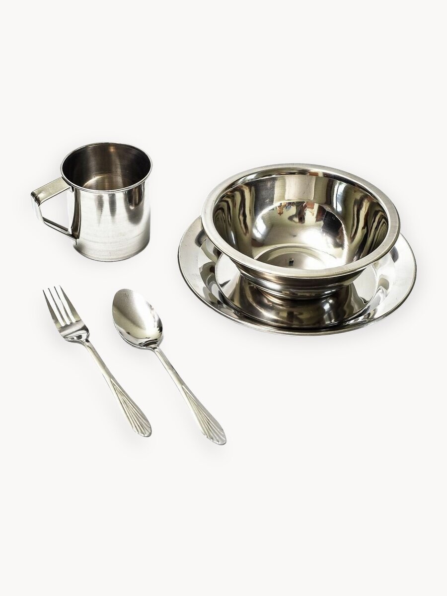 Набор туристической посуды, посуда туристическая для похода, кемпинга, подарок для туриста, 10 предметов, нерж. сталь