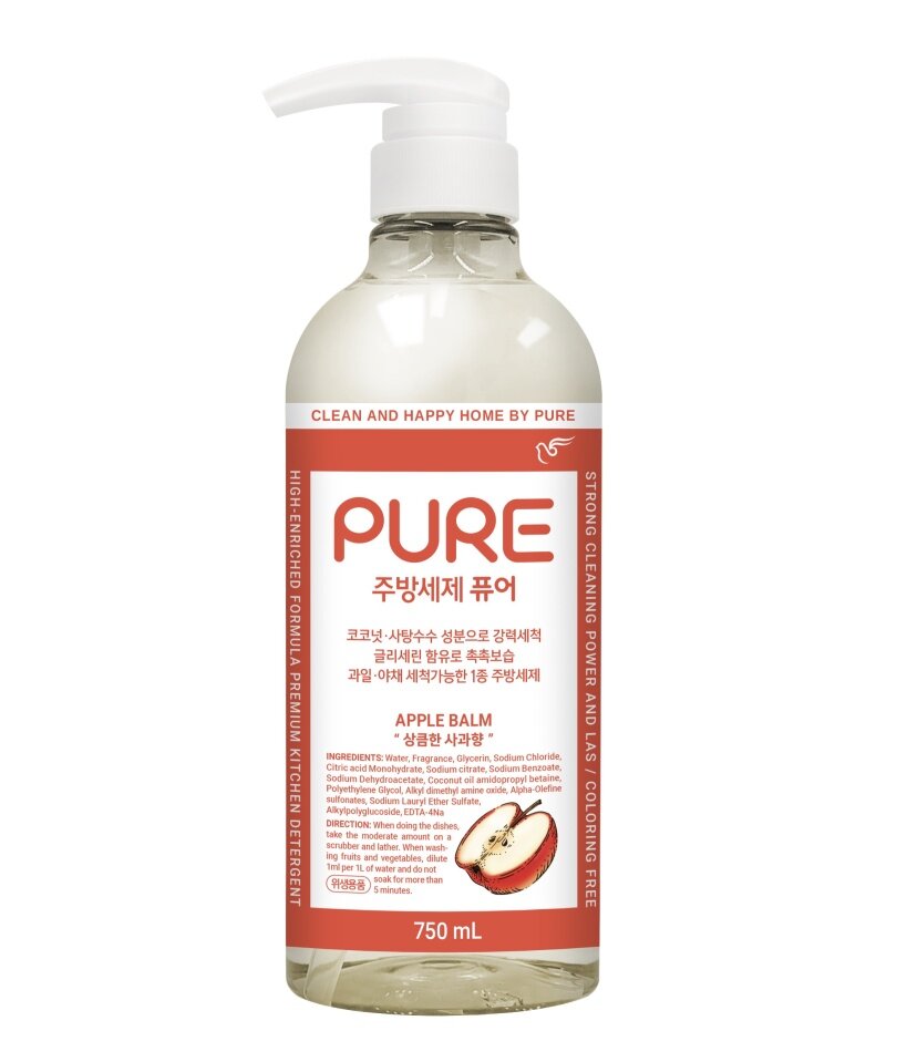 PURE APPLE BALM DISH DETERGENT Средство для мытья посуды с ароматом яблока 750мл