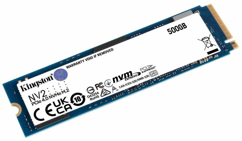 500 ГБ Внутренний SSD диск Kingston NV2 PCIe 4.0 M.2 2280 (SNV2S/500G)