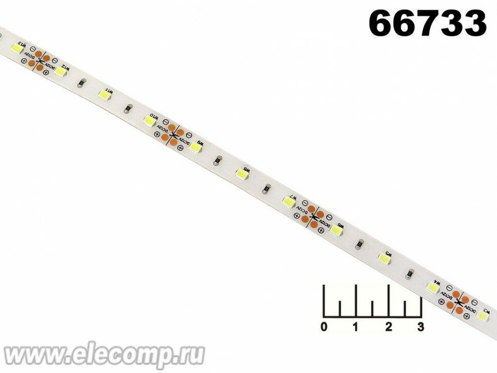 Светодиодная лента 12V белая 5см водонепроницаемая (6W/60LED/1м) ELF-300SMD2835-GERMES-W