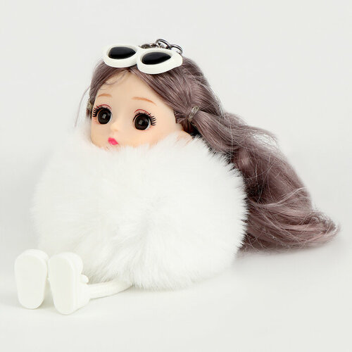 Мягкая игрушка «Куколка модница» на брелоке, 16 см, цвет белый мягкая игрушка куколка модница на брелоке 16 см цвет розовый