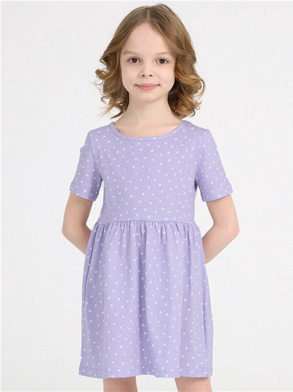 Платье Апрель, размер 60-116, фиолетовый, белый