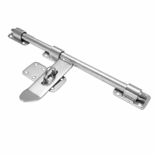 Засов для ворот горизонтальный под навесной замок. Оцинкованная сталь.