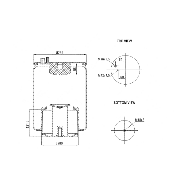 STELLOX 84-00134-SX (81436006038 / 81436016038 / 8400134_SX) пневмоподушка со стак.\ man tga / tgs / tgx