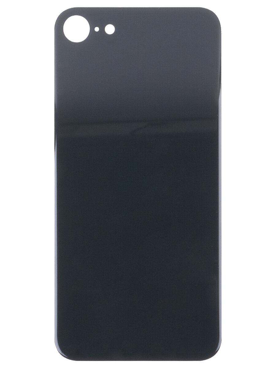 Задняя крышка для Apple iPhone SE (2020) (стекло широкий вырез под камеру) (черная) (premium)